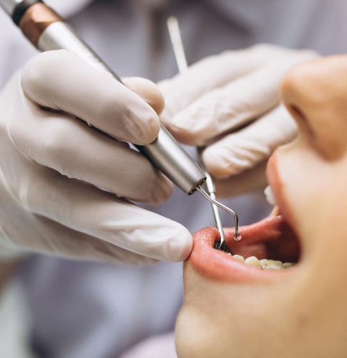 Woman patient at dentist
